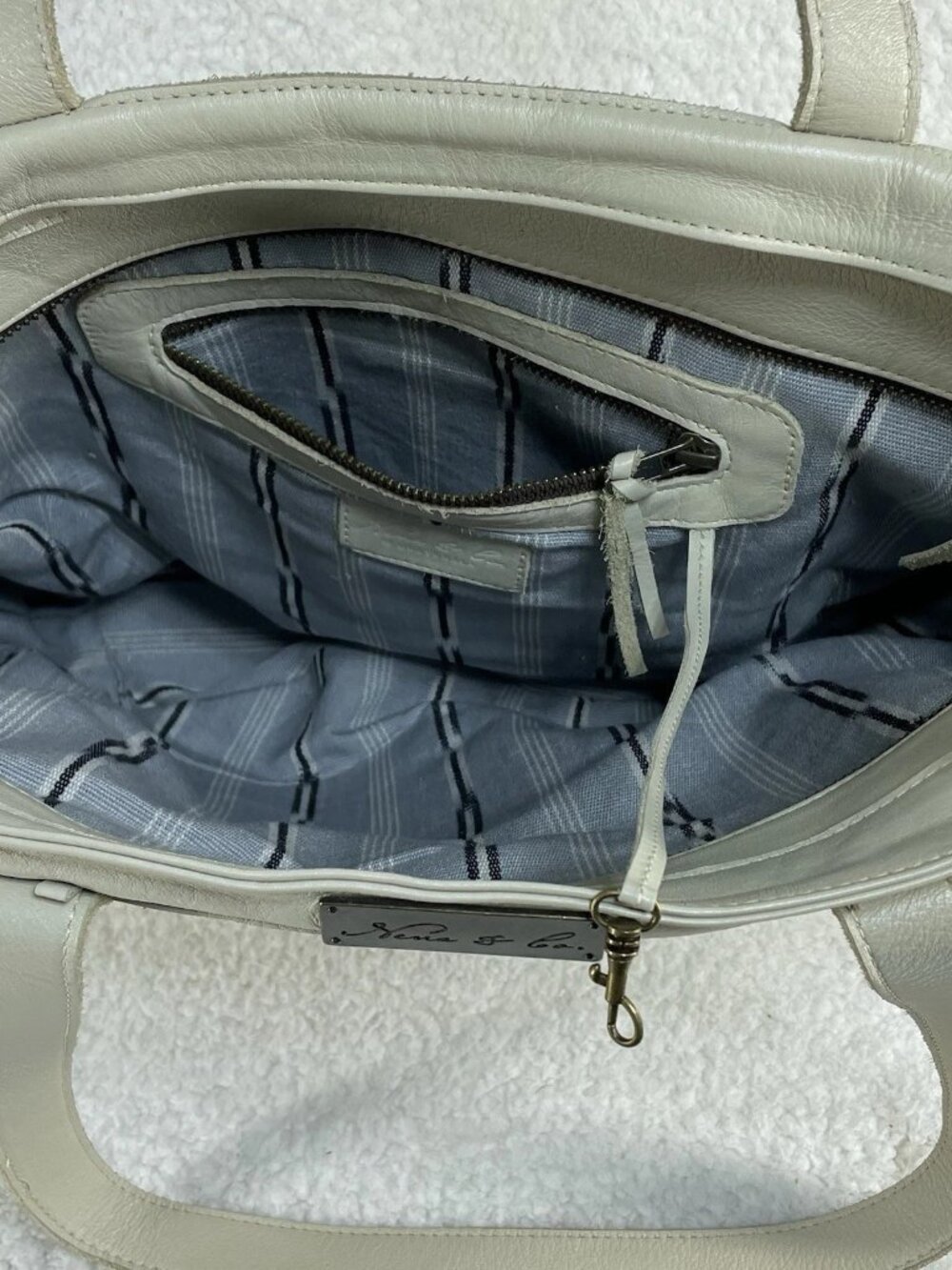 NENA & Co Embroidery Leather Day Shoulder Bag Artisan Guatemalan Zippered Pocket - Picture 4 of 9